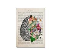 Teweakt Cerebro Arte Flor anatomía impresión psicología neurólogo Doctor Regalos médico Cartel Cuadro sobre Lienzo for Pared clínica decoración del hogar(30x40cm No Frame)