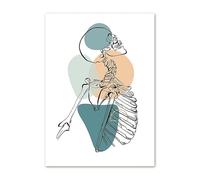 Teweakt Cuadro sobre Lienzo for Pared de Esqueleto de Dientes de corazón de anatomía médica Abstracta Carteles nórdicos e Impresiones Cuadros de Pared for decoración de clínica(8,20x25cm No Framed)