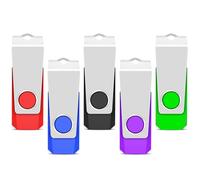 TEWENE Juego de 5 unidades de memoria USB de 2 GB, USB 2.0 de alta velocidad, multicolor