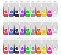 TEWENE Memoria USB 2.0 de 2 GB, unidad flash USB 2.0, paquete de 50, unidad de pulgar, almacenamiento USB con llavero y adhesivo para computadoras, coches y televisores