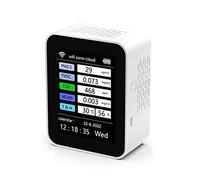 Tewwyler Tuya WiFi 7 en 1 Monitor Inteligente de Calidad del Aire Medidor de CO2 TVOC HCHO PM2.5 Probador Sensor de CO2 Detector de Gas de FormaldehíDo