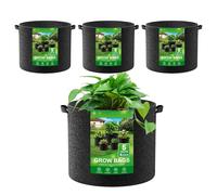 Tewzafiya Bolsas de Cultivo - macetas de Tela no Tejida, 4 Gruesas con Asas, contenedor de jardín portátil, de siembra para Patatas, Verduras, Flores y Cultivo bajo Invernadero