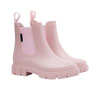 Tewzafiya Botas de lluvia de tobillo para mujer, Botas de lluvia de goma para mujer - Botas de barro Botas de lluvia antideslizantes de goma,Zapatos de jardín de tobillo Calzado ligero, Rosa, 37 EU