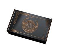 Tewzafiya Cajas de almacenamiento de la tarjeta del tarot, caja de almacenamiento de tarot de empuje - Base colgante de gran capacidad | Puerta decorativa de madera, decoración de brujas para