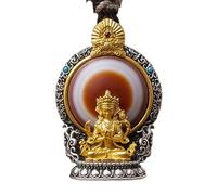 Tewzafiya Collar de talón, colgante tibetano para el talón,Colgante chino femenino - Transfer perlas Manjusri Collar, Joyas colgantes para mujer, espiritual para hombres, niños adultos,