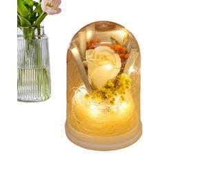 Tewzafiya Conservado | Ramo De Rosas con Luz En Campana De - Flores Duraderas con Luz,para Madres Mujeres Hermanas Hijas Esposas Día De San Valentín Cumpleaños Navidad