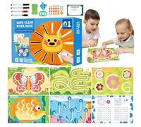 Tewzafiya Cuaderno de ejercicios de escritura preescolar, cuaderno de ejercicios inteligente Scribble - Juguete de entrenamiento de escritura,Libro de trabajo de seguimiento borrable,