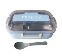 Tewzafiya de acero inoxidable para niños, fiambreras para adultos, con juego de cubiertos, 3 compartimentos, para viajes, guardería, escuela, oficina