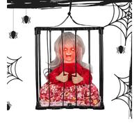 Tewzafiya Decoraciones para prisioneros de Halloween,Puntal de Decoración de la Casa Embrujada del Terror Animado | Jaula del Prisionero Fantasmal, Decoración de Halloween gritando con sensor de