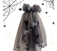 Tewzafiya Diadema iluminada para Halloween, velo LED negro, velo para diadema | para el pelo, decoración de Halloween Fantasma ilumina la banda de Halloween para mujeres, mujeres y