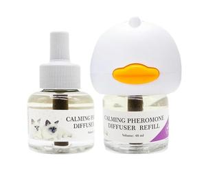 Tewzafiya Difusor calmante para Gatos, difusor Relajante para Gatos | Soporte Difusor de Calentamiento de tensión calmante, 96 ml Spray Plug-in Natural portátil para Viajes, Exterior, en EE. UU