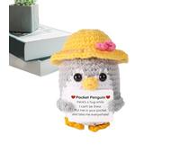 Tewzafiya Divertido pingüino de Bolsillo, Divertido pingüino Positivo | Pingüino de recolección de energía con Tarjeta de ánimo, muñeco de Sombrero, Juguete pequeño y Lindo para animar a los