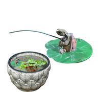 Tewzafiya Estatua Tortuga Decoración Jardín | Mini Decoración Estanque,Escultura Resina para Exterior Patio Casa Lago