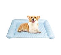Tewzafiya Esterilla de refrigeración para perros - Esterilla de refrigeración para interiores, seda no antideslizante, lavable, cama para cachorros, clima cálido, interior y exterior, Ren, camping
