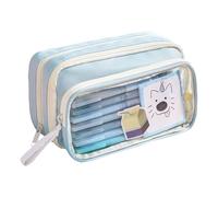 Tewzafiya - Estuche Escolar Grande con Cremallera y compartments, Organizador de Almacenamiento estético para Suministros para niños, niñas, Estudiantes, Hombres, Azul, Se référer au descriptif
