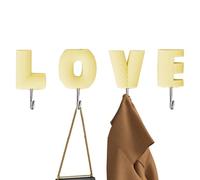 Tewzafiya Gancho decorativo de pared, ganchos decorativos, ganchos para cartas de amor para llaves sin taladrar, ganchos multifuncionales para ducha, baño, cocina, perchas de almacenamiento para el