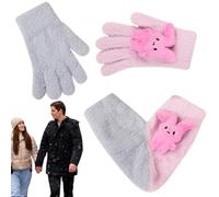 Tewzafiya Guantes para amantes, guantes para pareja que se toman de la mano - Guantes para cogerse de la mano,Guantes para pareja elegantes con pantalla táctil Guantes para 2 personas para parejas y