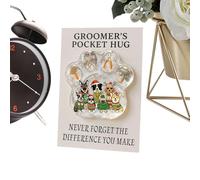 Tewzafiya Huella de pata, recuerdos de cuidado de animales con tarjeta de felicitación, recuerdo inspirador, para familia, mujeres, hombres, adultos, niños