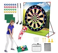 Tewzafiya Juego de astillado de golf, juego de golf portátil para entrenamiento de chipping, esterilla de ejercicio interactiva resistente a la intemperie para fiestas y eventos en el jardín