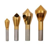 Tewzafiya Juego de herramientas de desbarbado para avellanador, juego de brocas de taladro avellanador, brocas de chaflán de madera 4X, herramienta para desbarbar agujeros de acero de alta velocidad