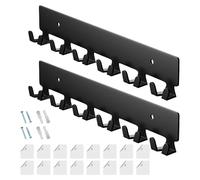 Tewzafiya Llave Rack Wall Monte, soporte para llave de pared,Puerta del rack llave con 12 ganchos | 2 adhesivos para organizador de almacenamiento de metal con hardware de montaje para la