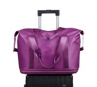 Tewzafiya Maleta Rolling Duffle con ruedas, bolsa de viaje portátil con ruedas, diseño ligero y gran capacidad, accesorios para fin de semana, viajes de negocios y vacaciones en familia, Rojo/Violeta