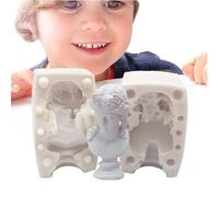 Tewzafiya Molde de Silicona para Busto de Vela, Molde de Silicona para jabón, Vela, perfumada, Molde de fundición, Molde de jabón Hecho a Mano, Molde de Vela para Hacer Yeso, Accesorios para