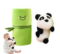 Tewzafiya Panda con peluche de, peluche de panda de | Peluche muñecas anime kid juguete - Exquisito cómodo cojín de abrazo de animal relleno para niños, cumpleaños de cumpleaños