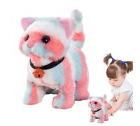 Tewzafiya Peluga eléctrica Cat, juguetes para gatos para niños,Gato realista con batería Juguete en movimiento con cola oscilante | Lindo animal de paseo electrónico para jóvenes,