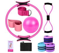 Tewzafiya Pilates Ring Set, Pilates -Ausrüstung Set - Pilates Ring Kit,Zubehör für Heimtrainings, multifunktionaler Stretchgürtel tel, Yoga -Bands für Gym Männer Frauen
