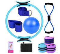 Tewzafiya Pilates Ring Set, Pilates -Ausrüstung Set | Übungsball, Pilates Ring Kit,Hausausrüstung, Stretriemengürtel, Multifunktional Workouts Accessoires für Erwachsene Frauen Gym