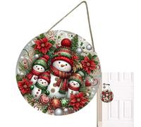 Tewzafiya Placa para ventana de Navidad, cartel de Feliz Navidad de - Corona de Navidad para puerta de Navidad, decoración de pared y ventana para exteriores, cartel de madera, decoración navideña