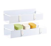 Tewzafiya Portavasos magnéticos para nevera - Soporte para tazas magnético para nevera - 2 piezas estante de almacenamiento para tazas sin taladrar con 4 ganchos para