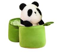 Tewzafiya Pranda Panda con cubierta de panda con peluche de, Peluche muñecas anime kid juguete, Exquisito cómodo cojín de abrazo de animal relleno para niños, cumpleaños de cumpleaños