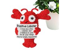 Tewzafiya Punzón positivo, inspirador crochet positivo | Apoyo emocional de peluche | Juguete motivacional para profesores, mamá, amigos, adolescentes