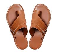 Tewzafiya - Sandalias ortopédicas para mujer - Claquetas ortopédicas para mujer, antideslizantes, para viaje, piscina, playa, con suelas dolorosas, Marrón S, 37 EU Large