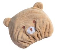 Tewzafiya Sombrero para secar el cabello, sombrero para secar el cabello rizado,Sombrero para secar el cabello de forro polar con diseño de oso de dibujos animados | Toalla ajustable