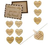 Tewzafiya Tarjetas de madera, de tarjetas sentimentales de madera | 10 razones tarjetas en forma de corazón en de madera | Tarjetas de madera para afirmaciones diarias, inspiradoras para el