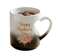 Tewzafiya Taza de café de cerámica,Taza que cambia de color - Tazón de cerámica con forma de corazón para agua,para Día de la Madre Chocolate Té Leche Agua Hogares Reuniones Eventos Dormitorio
