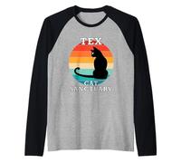 Tex Cat Sanctuary Group Familia Reunión Nombre Camiseta Manga Raglan