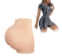 Tex-Eorey Bragas De Silicona con Abertura En La Entrepierna Cadera Falsa Realzador De Glúteos Panty Moldeador Y Shorts De Control Corporal para Mujeres,Wheat,One Size