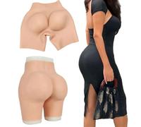 Tex-Eorey Bragas De Silicona De Aspecto Natural Vagina Falsa con Bragas Realzadoras De Cadera para Usar con Travestismo Transgénero,Brown(Basics)