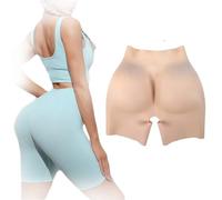 Tex-Eorey Pantalón Realista De Silicona para Realzar La Cadera Panty De Glúteos Artificiales De Gran Trasero para Transgénero Drag Queen Culo Falso,Blanca,One Size