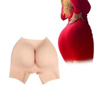 Tex-Eorey Pantalones De Silicona Entrepierna Abierta Transpirable Cadera Realzar Las Bragas De Las Mujeres Almohadillas De Cadera Trasero Bragas De Elevación para Travesti,Wheat,One Size