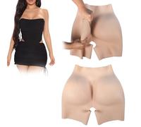 Tex-Eorey Shorts Moldeadores De Silicona para Levantar Glúteos, Caderas Y Corpo, Braga con Relleno para Realzar Los Glúteos para Travestis,Brown(1.2cm)