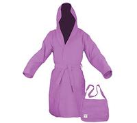 Tex family - Albornoz de microfibra Poddy técnico | Absorbe 5 veces más que la esponja | Ligero y de secado rápido | Ideal para deporte y viaje, Lila., XL