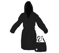 Tex family - Albornoz de microfibra Poddy técnico | Absorbe 5 veces más que la esponja | Ligero y de secado rápido | Ideal para deporte y viaje, Negro , XL