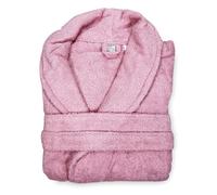 Tex family Albornoz de rizo de chal sin capucha rosa de puro algodón Made in Italy, Rosa, XL