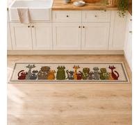 Tex family Alfombra de cocina para gatos, 100% algodón antideslizante, color beige, multiusos, 50 x 80 cm