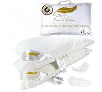tex family Almohada para Cama de Matrimonio de Pluma de oca | Almohada Individual ergonómica 50 x 80 cm | Suave, Transpirable e hipoalergénica | Almohada auténtica Pluma de oca | Plumas de Autor (2)